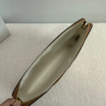 SMALL POUCH 25 IN BEIGE CANVAS AND BROWN CALFSKIN - Image 11