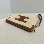 SMALL POUCH 25 IN BEIGE CANVAS AND BROWN CALFSKIN - Image 17