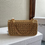 TRIOMPHE 20 IN BEIGE RAFFIA GOLD HARDWARE - Image 4