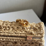 TRIOMPHE 20 IN BEIGE RAFFIA GOLD HARDWARE - Image 15