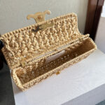 TRIOMPHE 20 IN BEIGE RAFFIA GOLD HARDWARE - Image 16