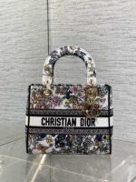 DIOR 25S SMALL LADY D-LITE BAG 24 IN MULTICOLOR DIOR FLOWERS CALENDAR ALLOVER EMBROIDERY - Image 5