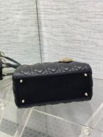 DIOR 25S MEDIUM LADY BAG 24 IN BLACK CALFSKIN GOLD HARDWARE - Image 8