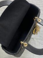 DIOR 25S MEDIUM LADY BAG 24 IN BLACK CALFSKIN GOLD HARDWARE - Image 14