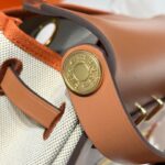 HERMES 25S MINI HERBAG 20 IN BEIGE AND BROWN CANVAS GOLD HARDWARE - Image 14