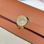 HERMES 25S MINI HERBAG 20 IN BEIGE AND BROWN CANVAS GOLD HARDWARE - Image 6