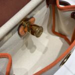 HERMES 25S MINI HERBAG 20 IN BEIGE AND BROWN CANVAS GOLD HARDWARE - Image 4