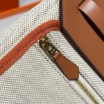 HERMES 25S MINI HERBAG 20 IN BEIGE AND BROWN CANVAS GOLD HARDWARE - Image 18