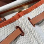 HERMES 25S MINI HERBAG 20 IN BEIGE AND BROWN CANVAS GOLD HARDWARE - Image 17