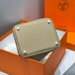 HERMES 25S PICOTIN LOCK 22 IN TAN BROWN CALFSKIN GOLD HARDWARE - Image 5
