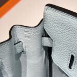 HERMES 25S MEDIUM BIRKIN 25 IN CLOUD BLUE CALFSKIN SILVER HARDWARE - Image 9