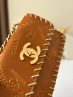 CHANEL 25S FLAP BAG 34 IN BROWN CALFSKIN WITH GOLD HARDWARE - Image 5