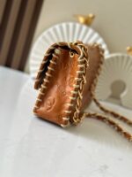CHANEL 25S FLAP BAG 34 IN BROWN CALFSKIN WITH GOLD HARDWARE - Image 8