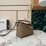 LOEWE 25S PUZZLE EDGE BAG 18 IN WALNUT BROWN CALFSKIN GOLD HARDWARE - Image 12