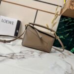 LOEWE 25S PUZZLE EDGE BAG 18 IN WALNUT BROWN CALFSKIN GOLD HARDWARE - Image 10