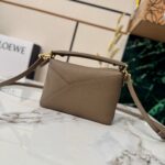 LOEWE 25S PUZZLE EDGE BAG 18 IN WALNUT BROWN CALFSKIN GOLD HARDWARE - Image 11