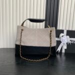 CHANEL 25S HOBO BAG 36 IN GREY SUEDE AND BLACK CALFSKIN WITH GOLD HARDWARE - Image 2