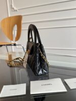 KELLY SHOPPING BAG 19 IN BLACK CALFSKIN GOLD HARDWARE - Image 18
