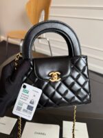 KELLY SHOPPING BAG 19 IN BLACK CALFSKIN GOLD HARDWARE - Image 2