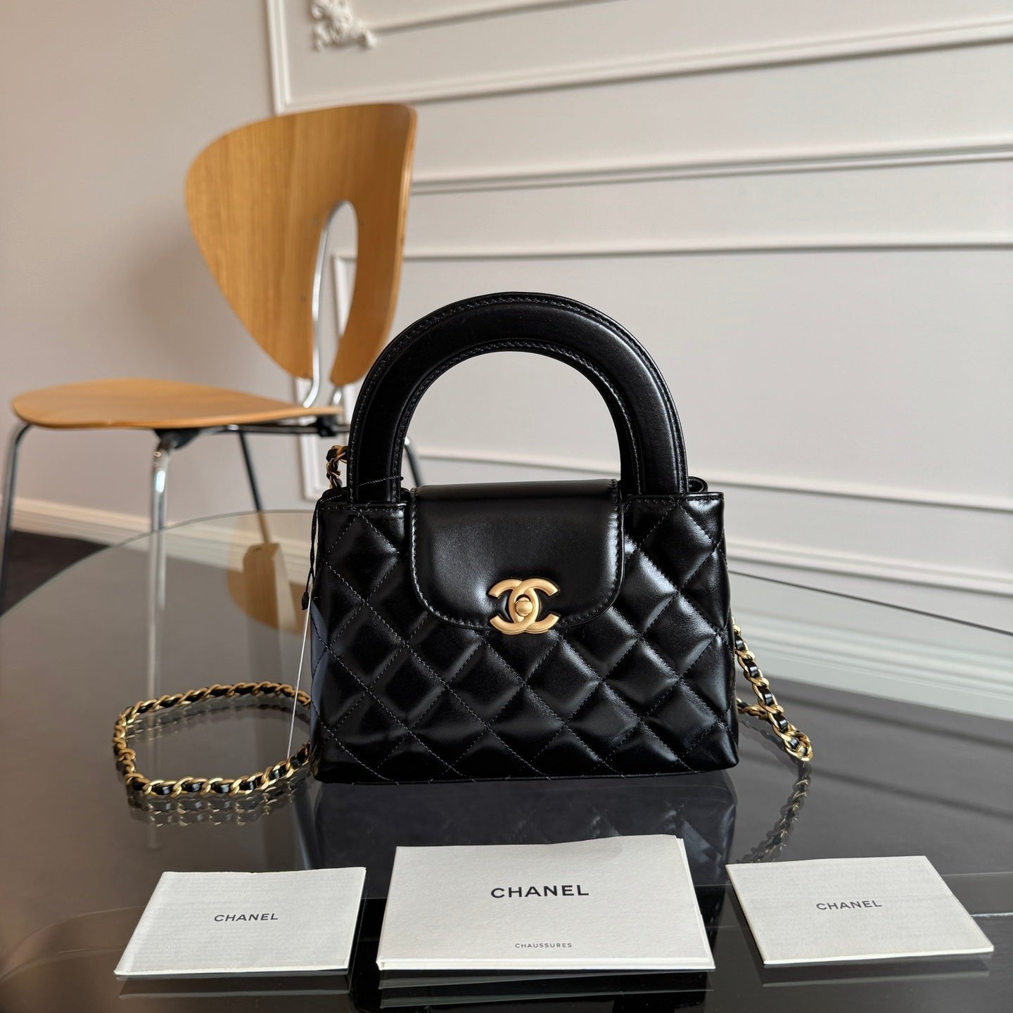img_89105d0f_20241119_i1731967060_6110_6_jpg KELLY SHOPPING BAG 19 IN BLACK CALFSKIN GOLD HARDWARE - Image 1