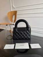 KELLY SHOPPING BAG 19 IN BLACK CALFSKIN GOLD HARDWARE - Image 16