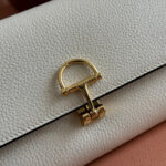 SOFTBIT CONTINENTAL WALLET 19 IN WHITE GRAINY CALFSKIN GOLD HARDWARE - Image 6