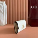 SOFTBIT CONTINENTAL WALLET 19 IN WHITE GRAINY CALFSKIN GOLD HARDWARE - Image 11