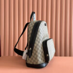 EMBOSSED BACKPACK 40 IN BEIGE AND DARK BROWN CALFSKIN - Image 12