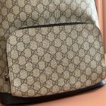 EMBOSSED BACKPACK 40 IN BEIGE AND DARK BROWN CALFSKIN - Image 16