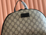EMBOSSED BACKPACK 40 IN BEIGE AND DARK BROWN CALFSKIN - Image 15