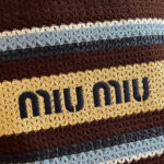 TOTE BAG 40 IN STRIPED PATTERN OF BROWN BLUE AND YELLOW WOVEN RAFFIA - Image 15