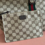 GUCCI 25S GIGLIO LARGE TOTE BAG 50 IN BEIGE AND DARK BROWN CANVAS - Image 5