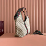 GUCCI 25S GIGLIO LARGE TOTE BAG 50 IN BEIGE AND DARK BROWN CANVAS - Image 13