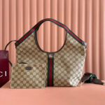 GUCCI 25S GIGLIO LARGE TOTE BAG 50 IN BEIGE AND DARK BROWN CANVAS - Image 10