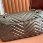 GUCCI 26S GG MARMONT BAG 26 IN WARM GRAY BROWN LAMBSKIN - Image 7