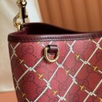GUCCI 26S GG EMBLEM BUCKET BAG 25 IN DARK RED COATED FABRIC - Image 14
