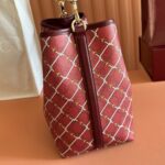 GUCCI 26S GG EMBLEM BUCKET BAG 25 IN DARK RED COATED FABRIC - Image 6