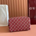 GUCCI 26S GG EMBLEM BUCKET BAG 25 IN DARK RED COATED FABRIC - Image 16