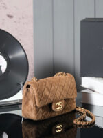 CHANEL 25S FLAP BAG 20 IN BROWN SUEDE WITH GOLD HARDWARE - Image 2