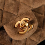 CHANEL 25S FLAP BAG 20 IN BROWN SUEDE WITH GOLD HARDWARE - Image 3