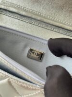 CHANEL 25S WALLET ON CHAIN 19 IN SILVER LAMBSKIN - Image 18