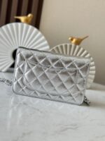 CHANEL 25S WALLET ON CHAIN 19 IN SILVER LAMBSKIN - Image 16