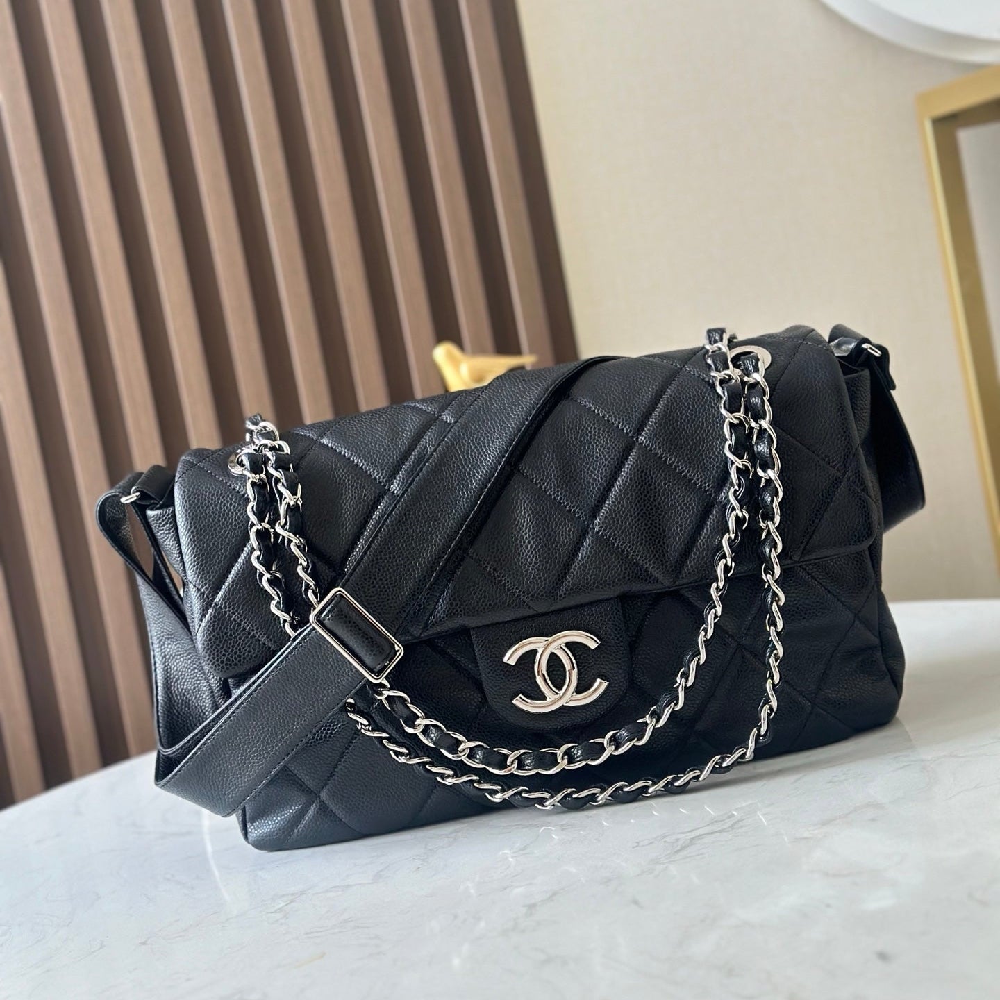 img_a5af95f4_20251113_i1763018109877_4428_0_0_jpg CHANEL 25S SHOULDER BAG 34 IN BLACK CAVIAR WITH SILVER HARDWARE - Image 1