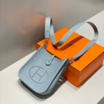 MINI NEO 18 EVELYNE BAG IN NEPAL BLUE GRAINED CALFSKIN - Image 12