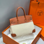 HM BIRKIN 30CM IN VEAU BARENIA SWIFT CALFSKIN ERCU TOILE CANVAS - Image 12