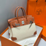 HM BIRKIN 30CM IN VEAU BARENIA SWIFT CALFSKIN ERCU TOILE CANVAS - Image 11
