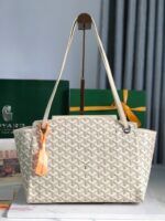 ROUETTE SOUPLE BAG 30 IN WHITE GOYARDINE CANVAS AND CALFSKIN - Image 4