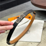 HM KELLY BELT 18 IN BLACK EPSOM SILVER HARDWARE - Image 4