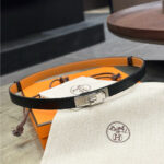 HM KELLY BELT 18 IN BLACK EPSOM SILVER HARDWARE - Image 7