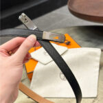 HM KELLY BELT 18 IN BLACK EPSOM SILVER HARDWARE - Image 5
